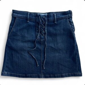 Vince Camuto‎ Woman Blue Lace Up Denim Skirt